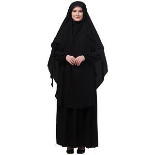 Saudi Black Burqa in Nida matt fabric